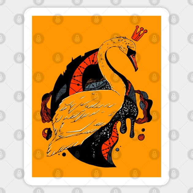 Orangrey Swan Queen Sticker by kenallouis